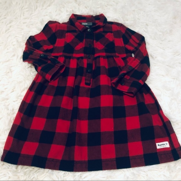 3T Roots red Park Plaid flannel toddler girls dress - Picture 1 of 3